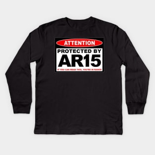 Protected by AR15 Kids Long Sleeve T-Shirt